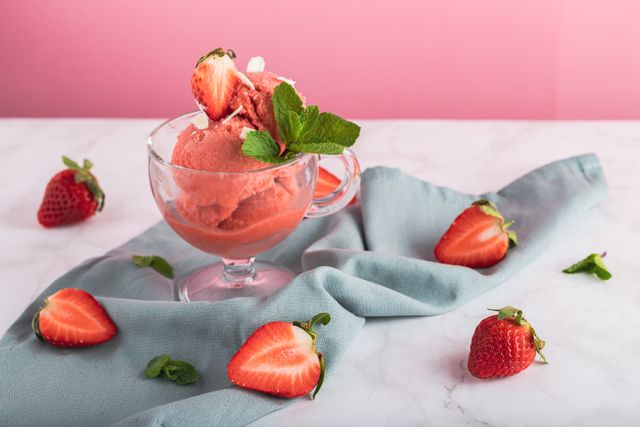 membuat stroberi sorbet